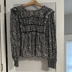 Rails Floral Black and White Women's Top